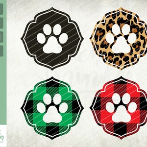 Tile Paw Ornament Bundle SVG, Cat Paw Ornament, Pattern Tile Ornament, Christmas Pattern Ornament, Animal paw Ornament svg, Cut file, png
