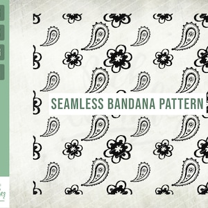 Seamless Bandana pattern svg, Mandala svg, Floral pattern svg, Paisley, Transparent Background, Png, Eps, Jpg, cut file. Instant download