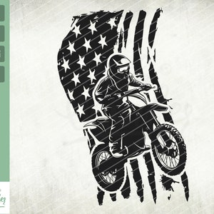 Amerikaanse nood vlag Motocross Svg, Motorcycle Racing Svg, Dirt Bike Racing Svg, Papa raider svg, Motor Racing Svg, Motorcross svg, Cut Files