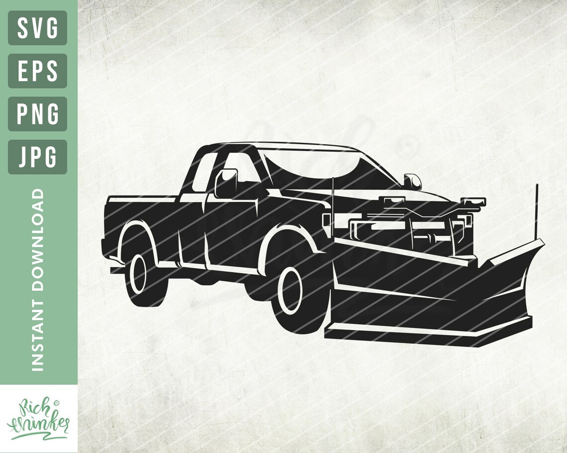 Snow Plow Truck SVG Winter SVG Snowplow Illustration Drawing Etsy UK