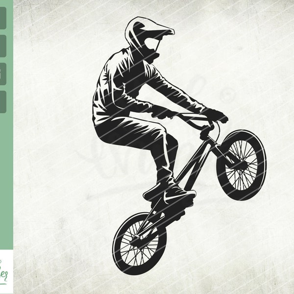 BMX Freestyle svg, BMX svg, Racer bike svg, Extreme Sport svg, bicycle svg, Freestyle Wheelie, PNG, Svg, Vector Clipart Cut Cutting File