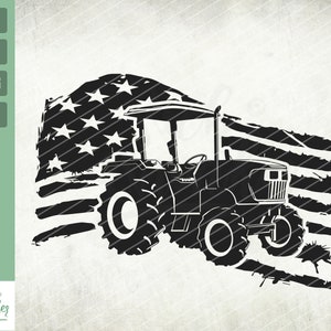 US Farm Tractor Svg, Us Tractor Svg, Farm Tractor Png, Tractor Clipart, Tractor Svg, US distressed flag svg, Tractor Cut Files, Farmer svg