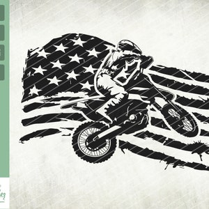 Amerikaanse nood vlag Motocross Svg, Motorcycle Racing Svg, Dirt Bike Racing Svg, Papa raider svg, Motor Racing Svg, Motorcross svg, Cut Files