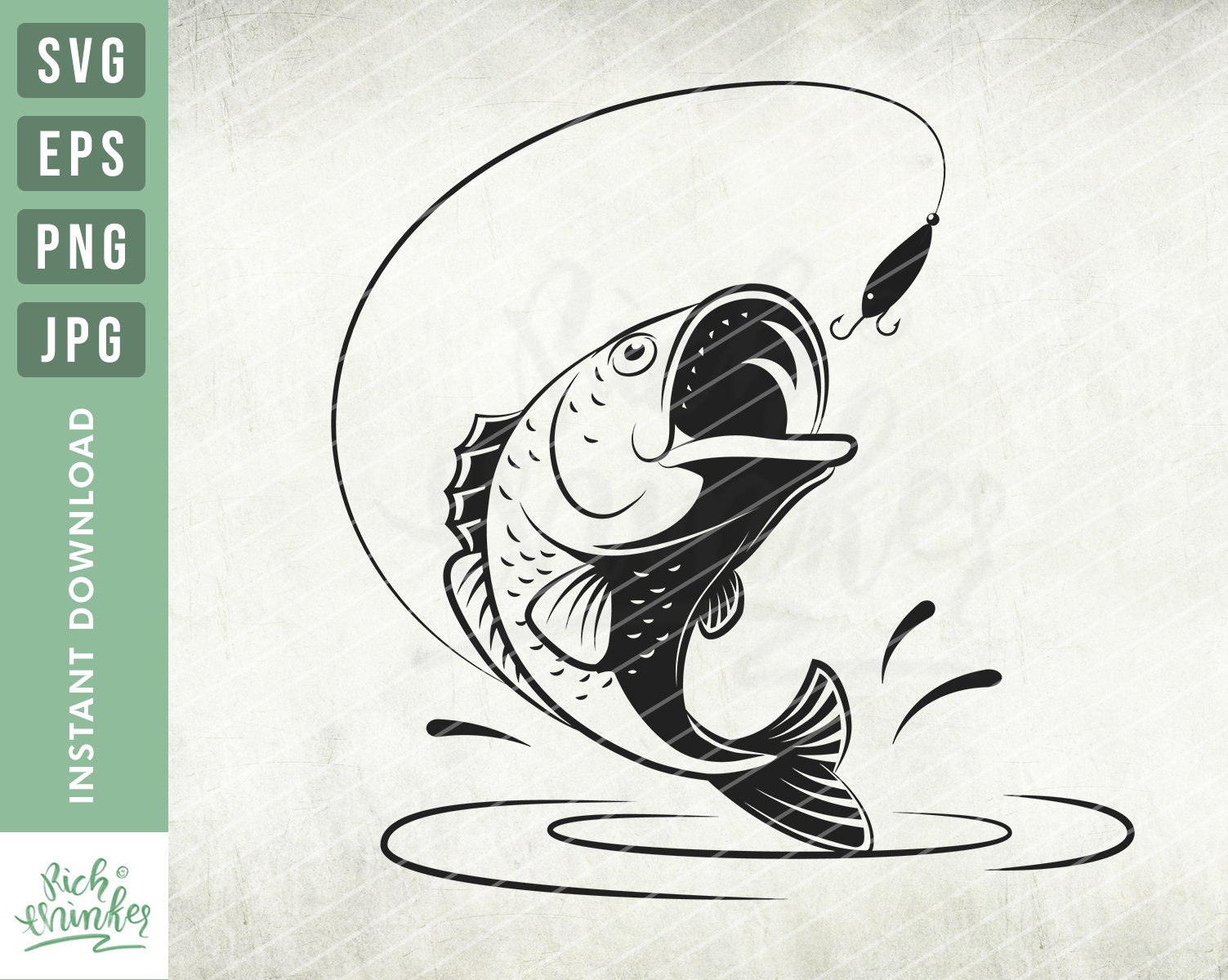 Download Bass Fishing Svg Bass Fish Jumping Svg Fish Hook Svg Bass Etsy