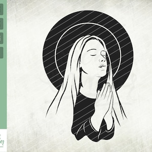 Virgin Mary Svg, Mother Mary Clip art, Mary Mother of God Design, Christian Svg, Church Svg, Religious Svg, Virgen De Guadalupe, Svg, png
