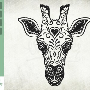 Zucker Schädel Giraffe SVG, Tag der Toten, Dia De Los Muertos Schädel, Giraffe Zucker Schädel Svg, Tier Zucker Schädel, Cricut Schneiden Datei