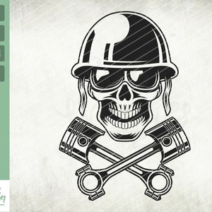 Piston Skull Mechanic Svg, Mechanic Svg, Mechanic Shirt, US Mechanic Svg, Wrenches Svg, Hard Hat svg, Mechanic Skull, Cut Files, svg, eps