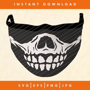 Skull face mask svg, Skull Mask, Skeleton mask, Funny face mask Design, Cricut File, Digital Download, Cut Cutting Files