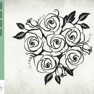 Roses Flowers svg, Flower svg, Valentines svg, Floral svg, Flower arrangement svg, Wildflowers svg, Plant svg, Petal svg, Bouquet svg, svg
