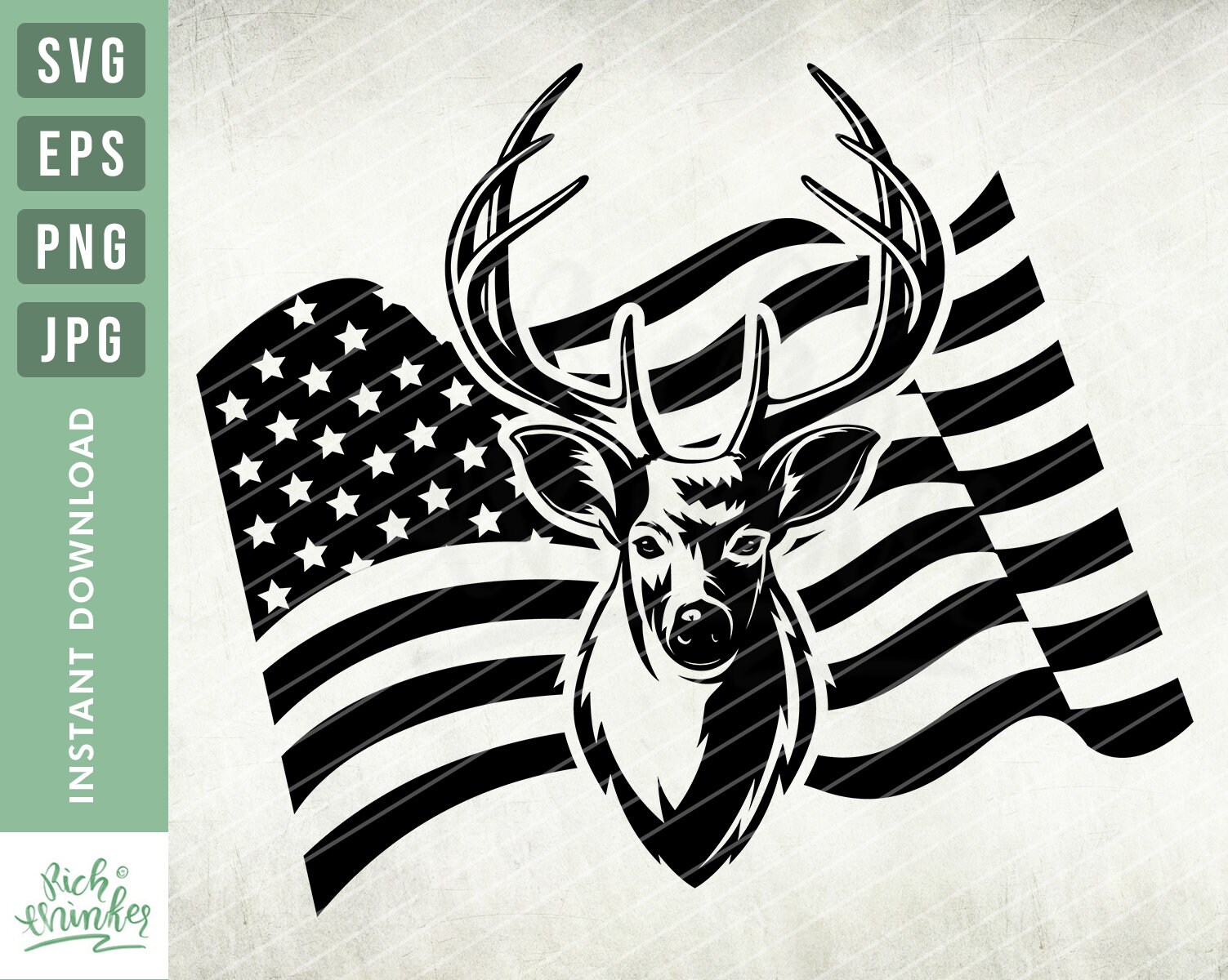 Deer hunt flag svg Deer distressed flag svg deer flag svg  Etsy