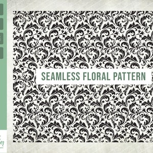 Seamless Floral pattern svg, flower svg, Floral pattern svg, Leaves, Transparent Background, Svg, Png, Eps, Jpg, cut file. Instant download