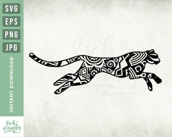 Jaguar Mandala Svg Zentangle SVG Clipart pet svg Mandala | Etsy