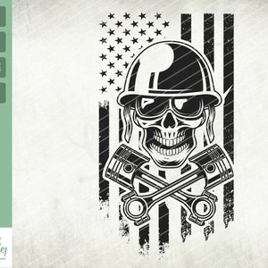 Piston Skull Mechanic Svg, Mechanic Svg, Mechanic Shirt, US Mechanic Svg, Wrenches Svg, Hard Hat svg, Mechanic Skull, Cut Files, svg, eps