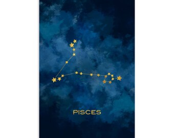 Pisces Constellation Postcard / Astrology Zodiac Card