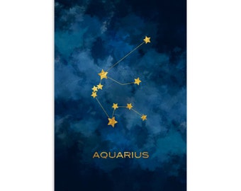 Aquarius Constellation Postcard / Astrology Zodiac Card