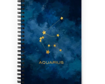 Aquarius Constellation Spiral notebook / Astrology Zodiac Journal