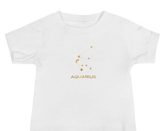 Unisex Jersey Short Sleeve Tee, Zodiac Tee, Aquarius T-Shirt, Zodiac Sign Tee, Super Soft 9 Sizes