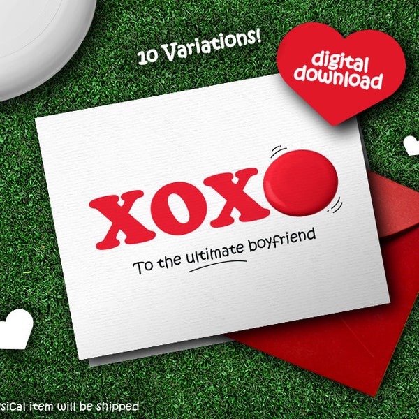 Ultimate Frisbee Valentine's Card for Ultimate Frisbee Player - Boyfriend - Girlfriend