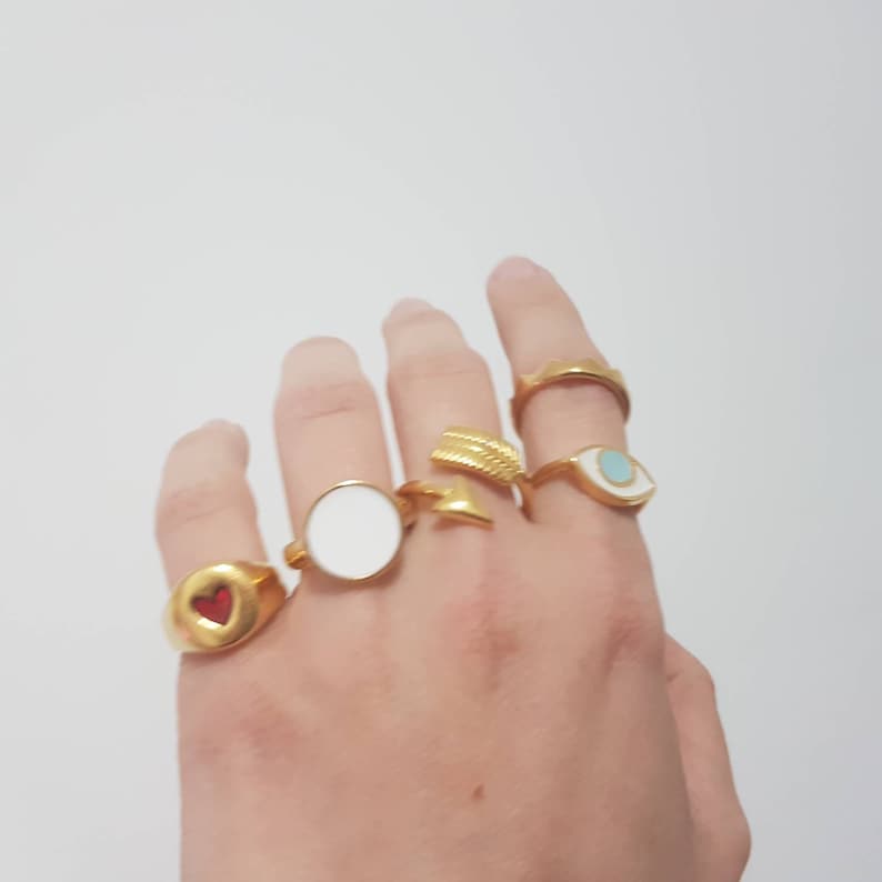 combo ring set Set of 10 Gold plated 24K Adjustable Rings big offer ring set women rings set handmade women rings set of 10 pieces