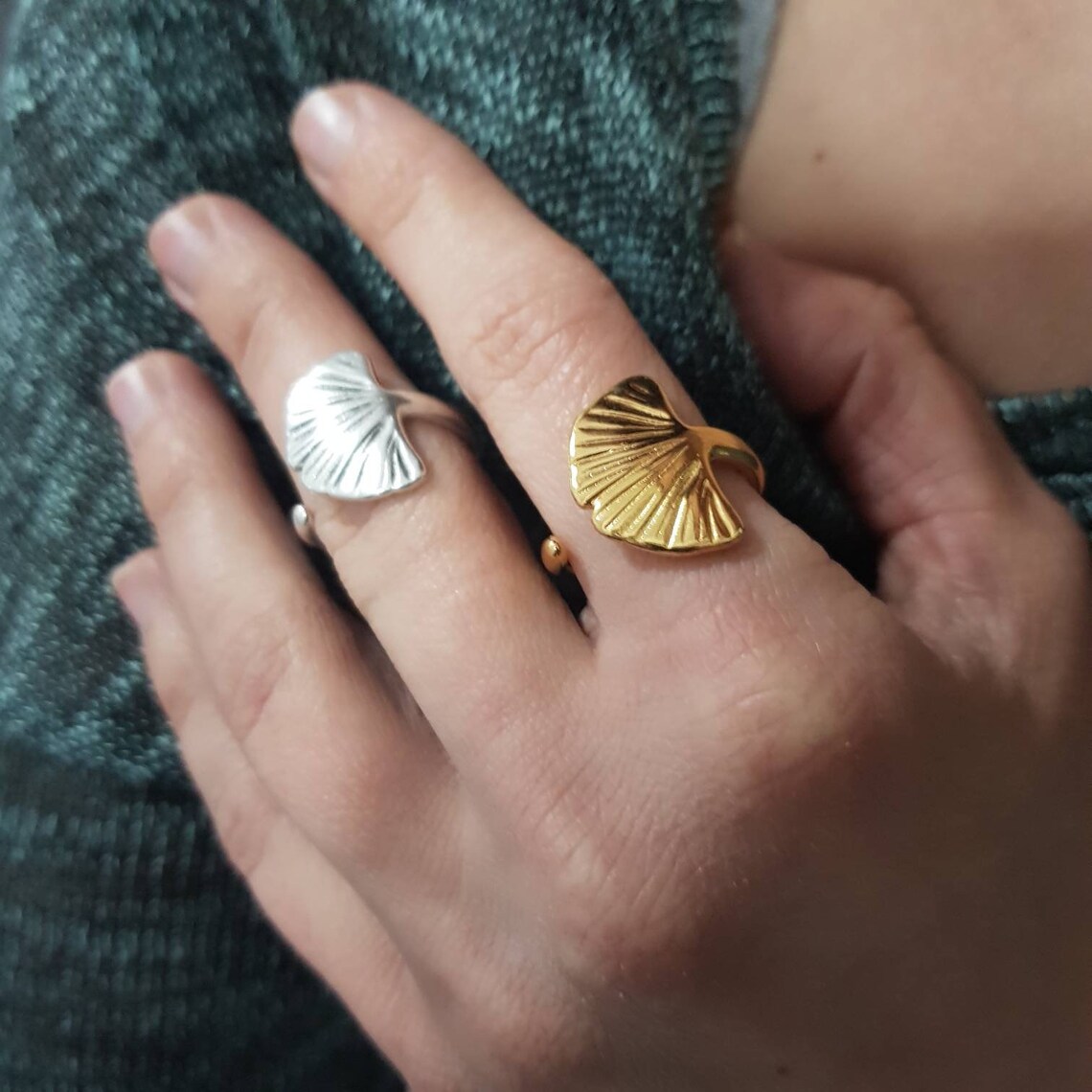 Ginkgo leaf Ring Ginkgo biloba ring nature jewelry bohemian Etsy