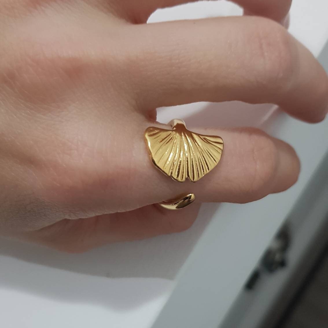 Ginkgo leaf Ring Ginkgo biloba ring nature jewelry bohemian Etsy