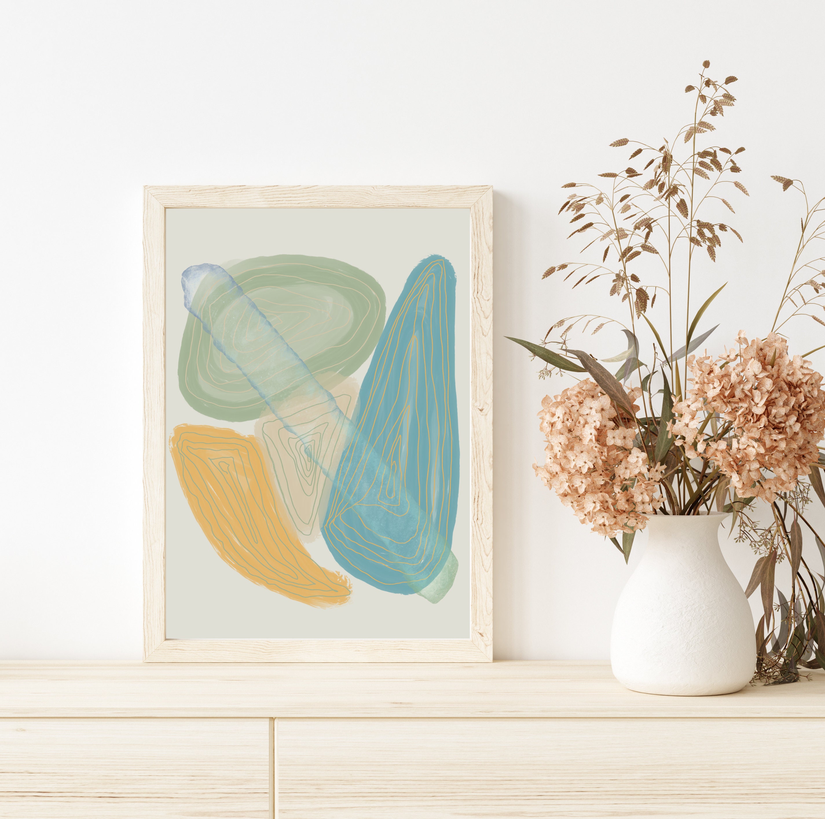 Modern Calm Abstract Art Digital Downloadable Wall Art Fun  Etsy