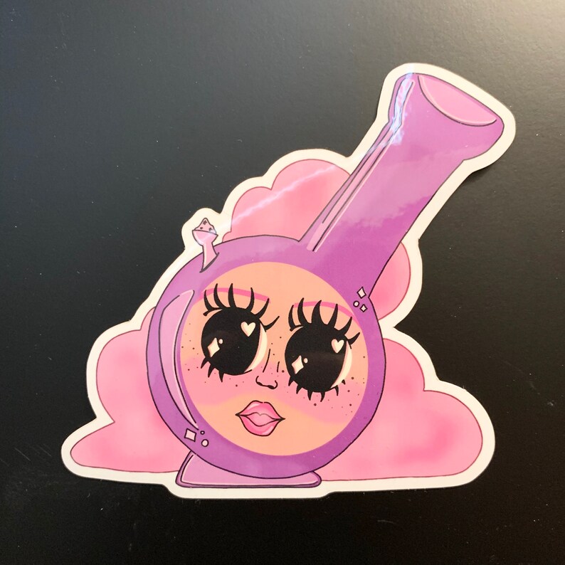 Pink and Purple Bong Baby Bong Sticker Bong Decal Marijuana Etsy