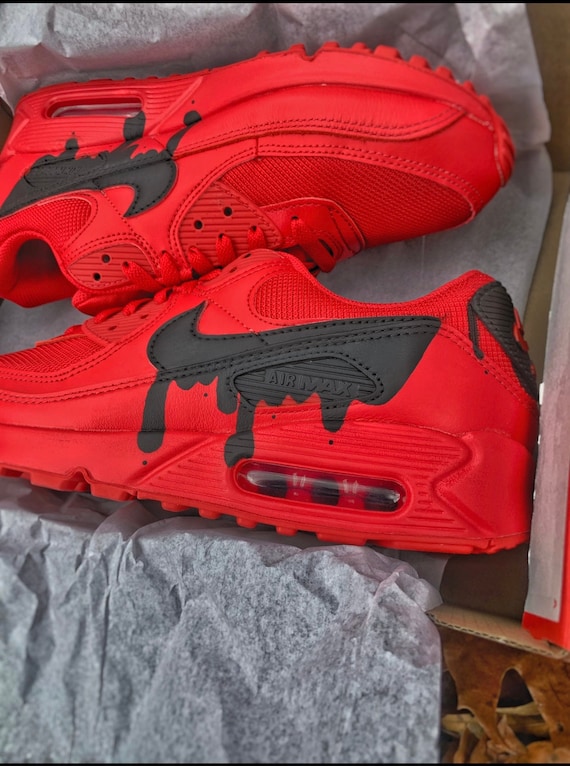 Custom Nike Air Max 90 Candy Red Drip + Time Lapse 