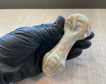 Heady Hand Blown Wrap and Rake Glass Pipe