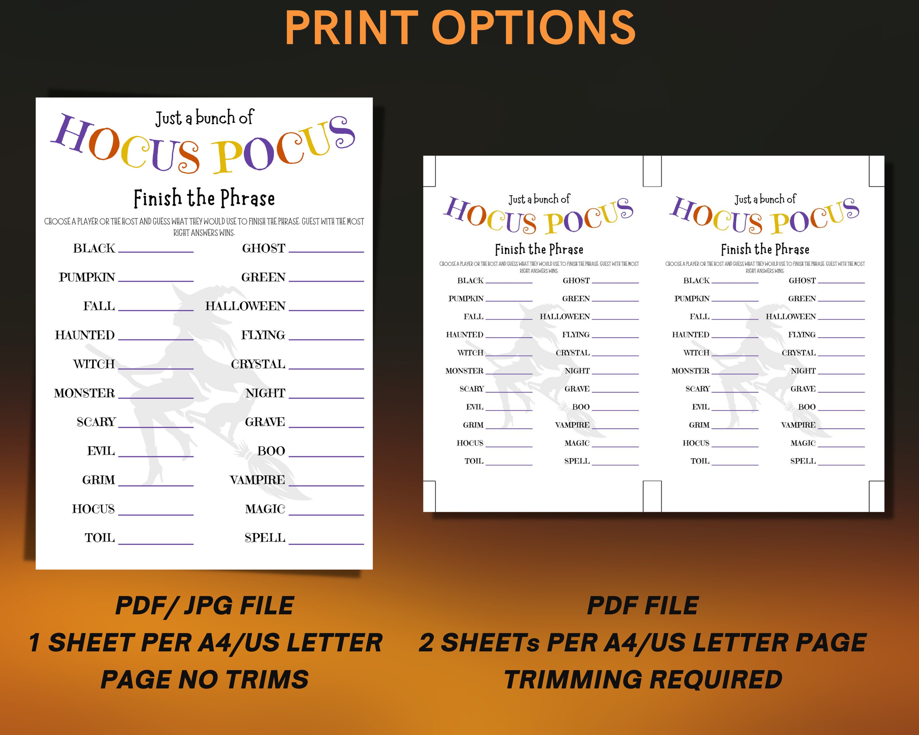 Witch Party Games Bundle for Fun Halloween Activity Use for Etsy