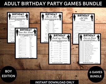 Men's Birthday Party Games Bundle: 6 Fun Activities (Instant Download)