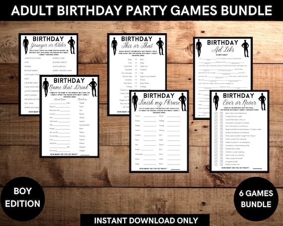 QUPT Giochi per feste di 40° compleanno, set di 3 attività per 10 ospiti, pacchetto giochi nati nel 1983, forniture per feste di compleanno per adulti, confezione da 30 biglietti