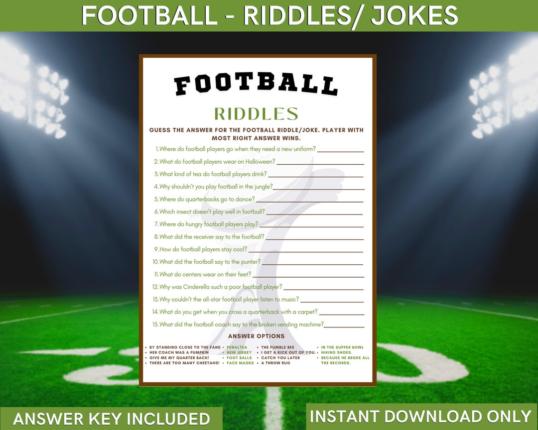 Brain Riddles Nfl Teams Football Riddles/ Jokes for American Football Fun Activity - Play With ...