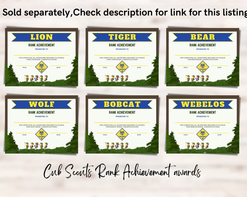 Cub Scouts Certificate of Participation Award Printable for - Etsy