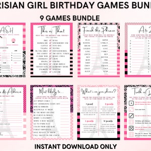 Parisian Birthday Party Games Bundle: 9 Fun Activities (Instant Download)