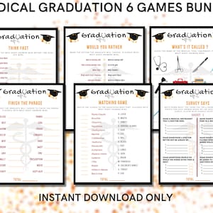 Bundel medische afstudeerspellen voor leuk feest - Verpleegkundige, arts, apotheek of medisch afgestudeerde - 6 leuke spellen - ALLEEN INSTANT DOWNLOAD