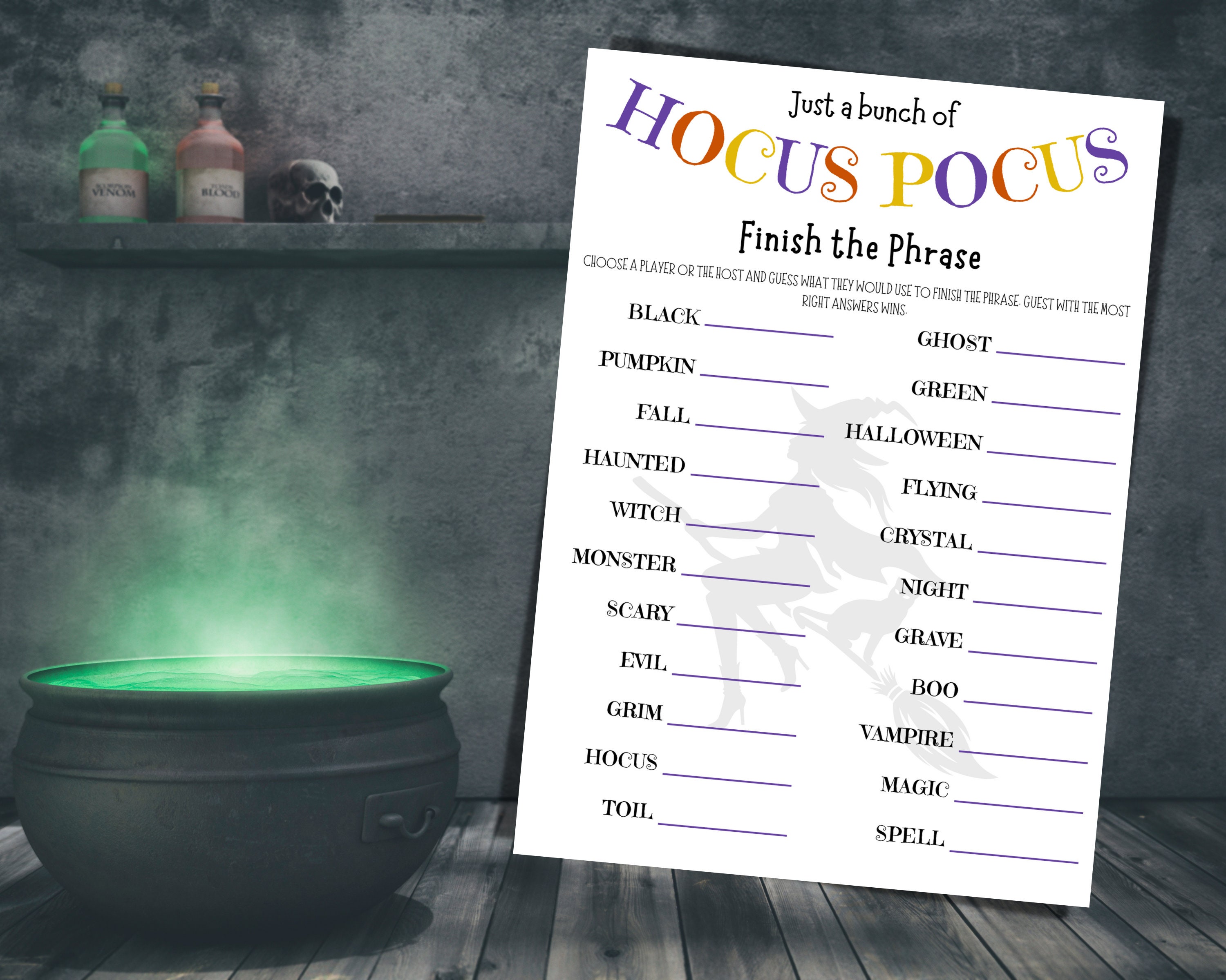 Witch Party Games Bundle for Fun Halloween Activity Use for Etsy