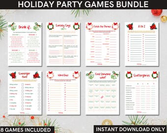 Christmas Party Games Bundle: Holiday Printable Games (Instant Download)