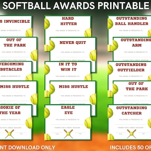 Softball Awards Printable: Team Party Certificates (Instant Download)