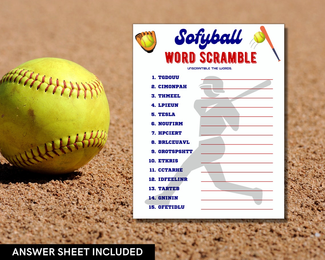 Softball Party Games Bundle for a Birthday or Sports Team Fun Etsy