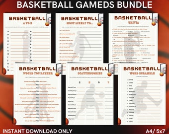 Basketball Party Games Bundle: 6 Printable Activities (Instant Download)