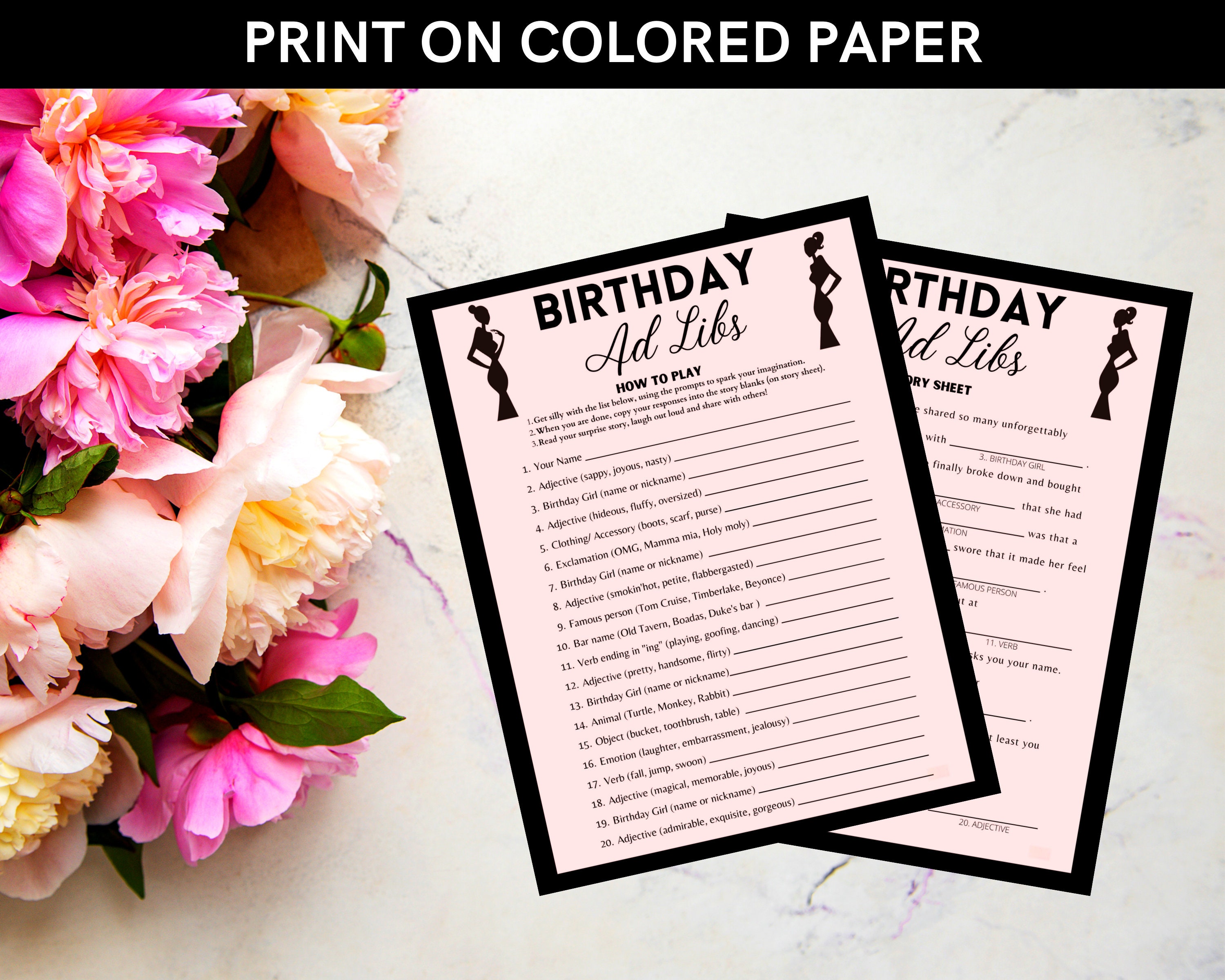 Adult Birthday Ad Libs Game Printable for Funny Story for - Etsy Finland Adult Birthday Ad Libs Game Printable for Funny Story for - Etsy Finland