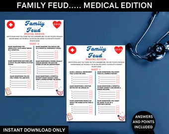Medical Family Feud Game: Nurse/Doctor Graduation Party (Instant Download)