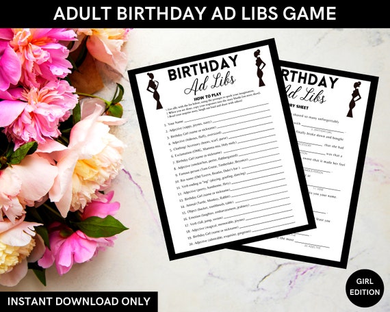 Adult Birthday Ad Libs Game Printable for Funny Story for - Etsy