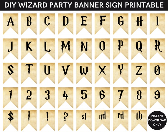 Wizard Party Banner: DIY Printable Sign (Instant Download)