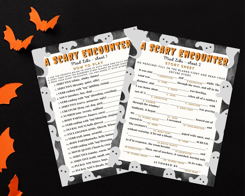 Halloween Mad Libs Game Printable for Fun Activity With Kids - Etsy