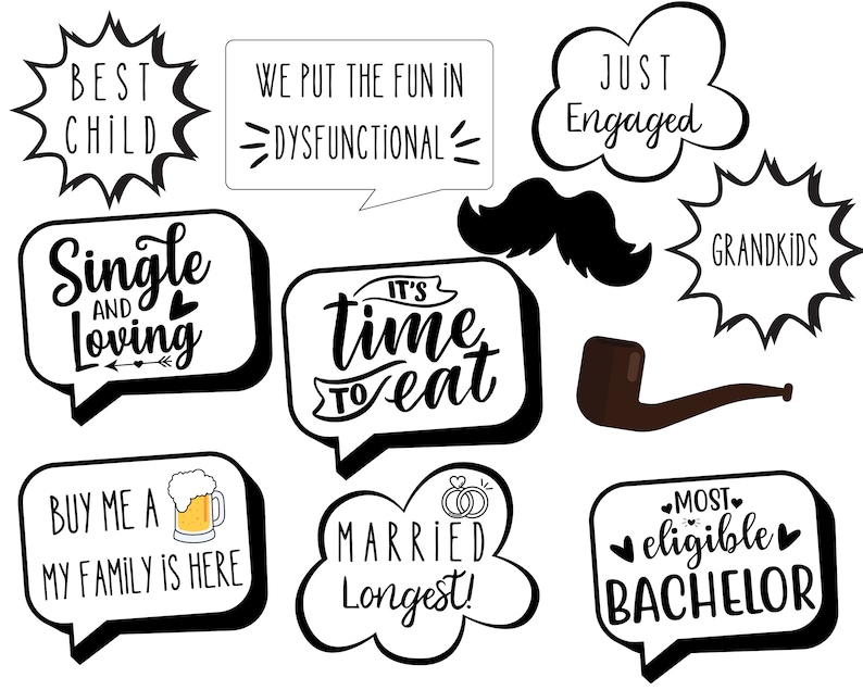 Family Reunion Party Photo Booth Props Printable for Fun - Etsy