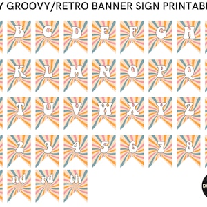 DIY Groovy Retro Banner Sign Printable (Instant Download)