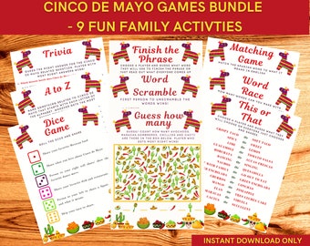 Cinco de Mayo Games Bundle: 9 Fiesta Activities (Digital Download)