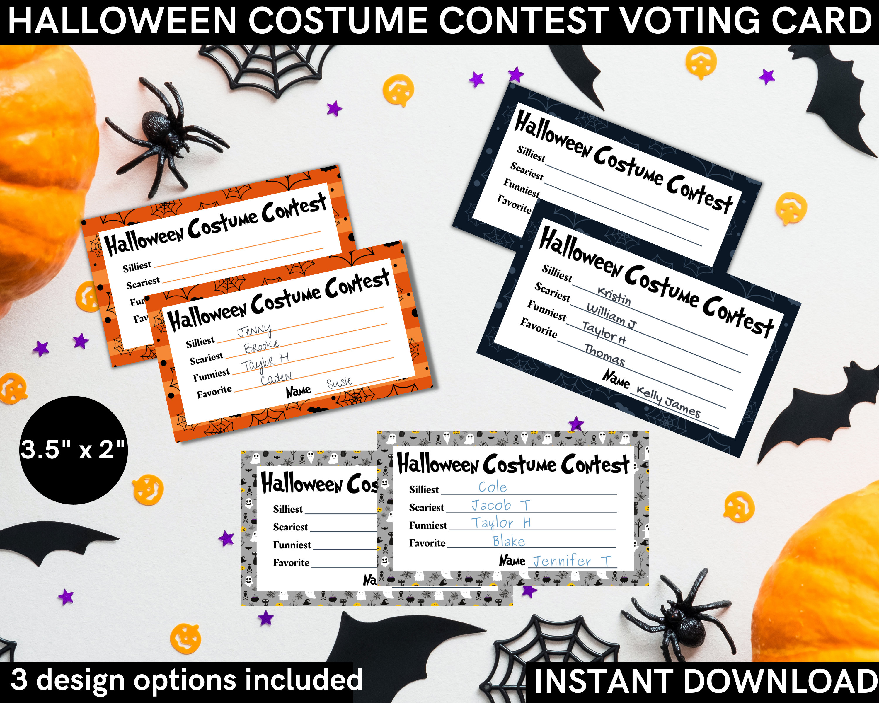 Halloween Costume Contest Voting Cards for Costume Party at Etsy UK